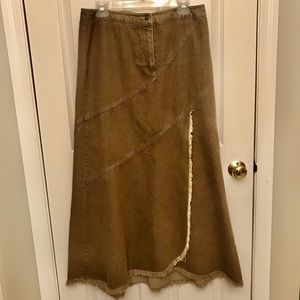 Newport News Jeanology vintage boho long skirt.
